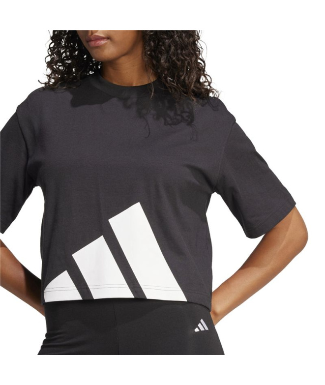 Camiseta Mulher adidas Big Logo Sj Bf preta/branca