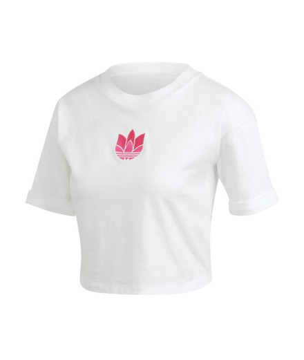T-shirt adidas Adicolor 3D Trefoil blanc Femme