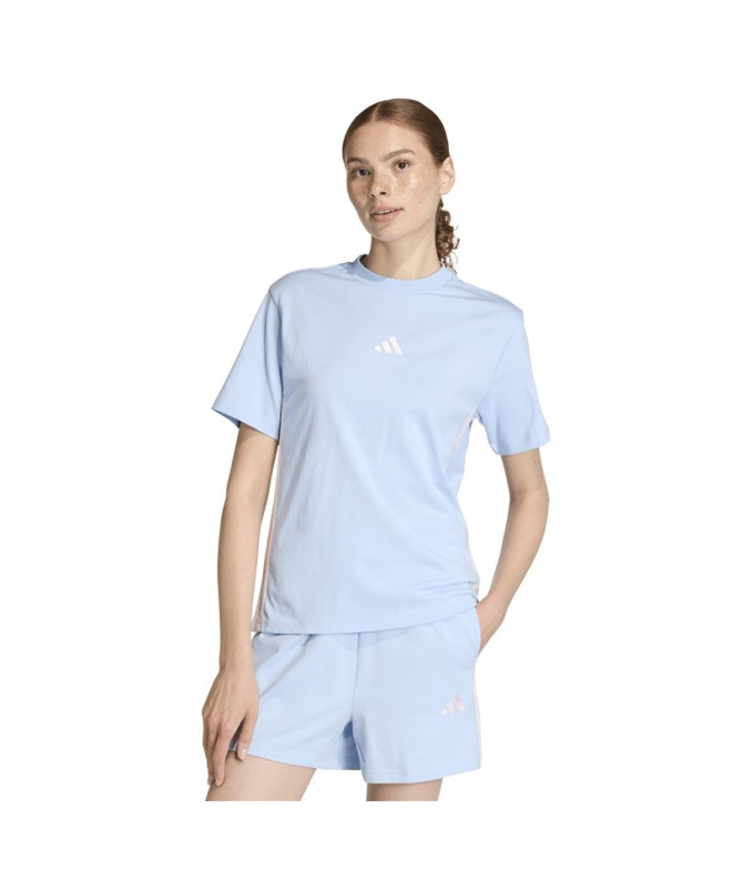 T-shirt Femme adidas 3Stripes Sj bleu/rose