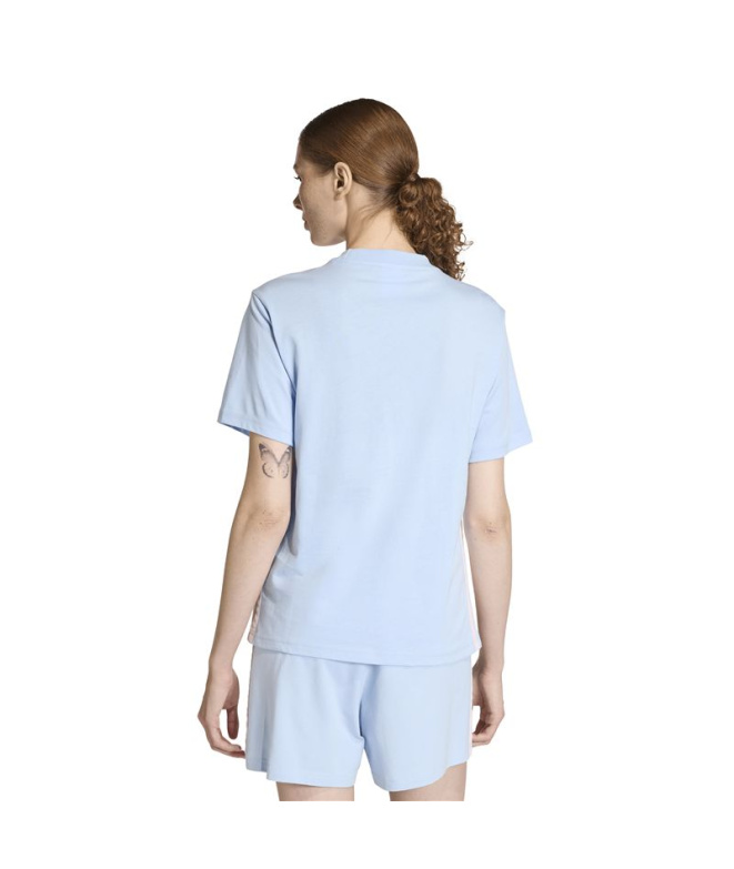 Camiseta Mulher adidas 3Stripes Sj azul/rosa