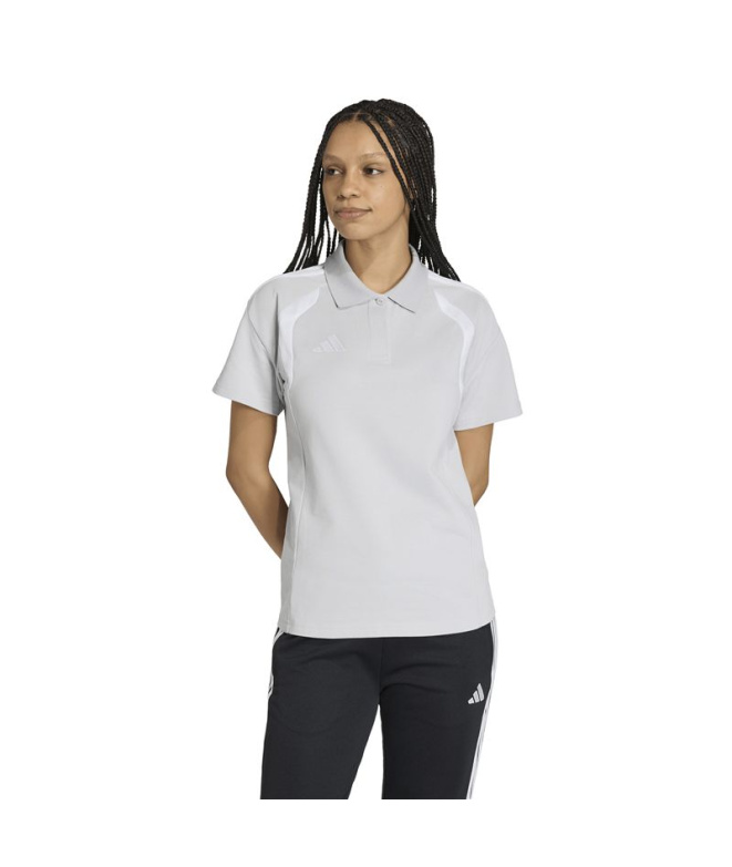Polo Football Femme adidas Tiro26L Tmlggr/Blanc