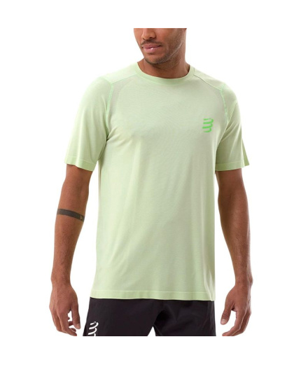 Camiseta de Running Compressport Performance Ss Lila Hombre