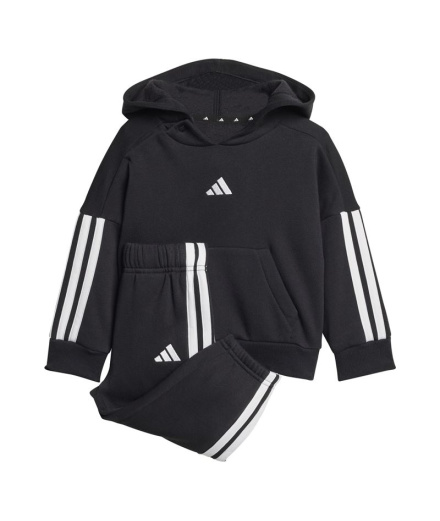Sudadera adidas I 3 Bandas Fl Hd Jog Bebés Negro/Blanco