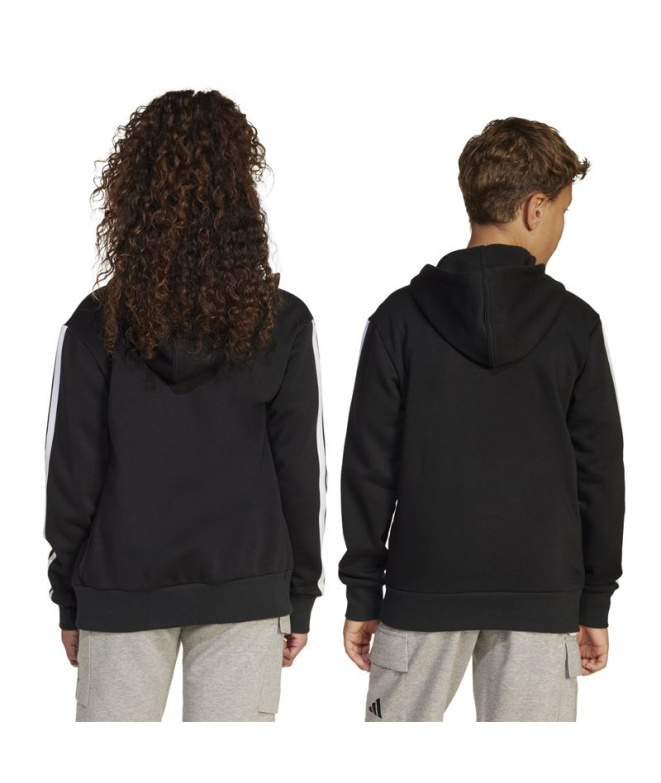Sweat Enfant adidas 3-Stripes FL FZ HD Noir/Blanc