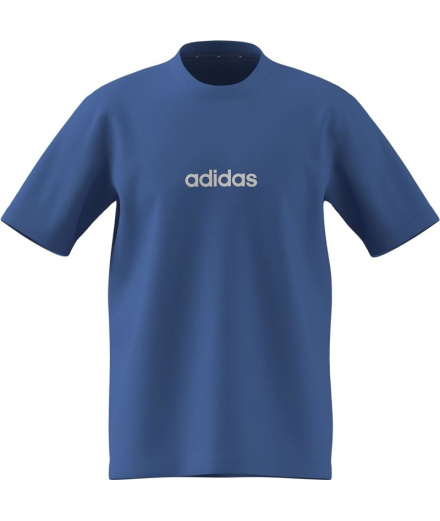 Camiseta Homem adidas Linear Sj azul/branca