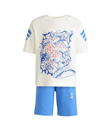 Conjunto Infantil adidas Marvel Avengers branco/azul