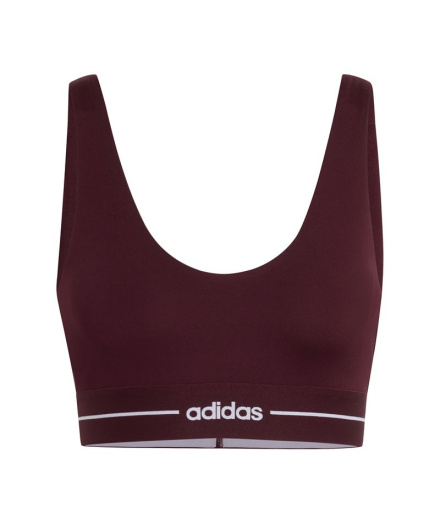 Sutiã esportivo Fitness Mulher adidas Hyg Ls, cor bordô.