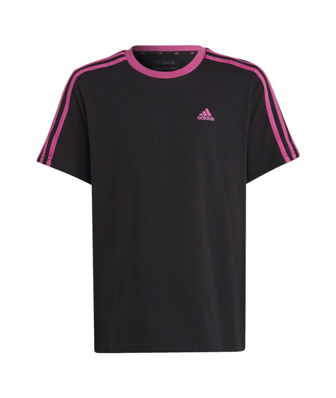 Camiseta adidas Essentials de algodão preta Menina
