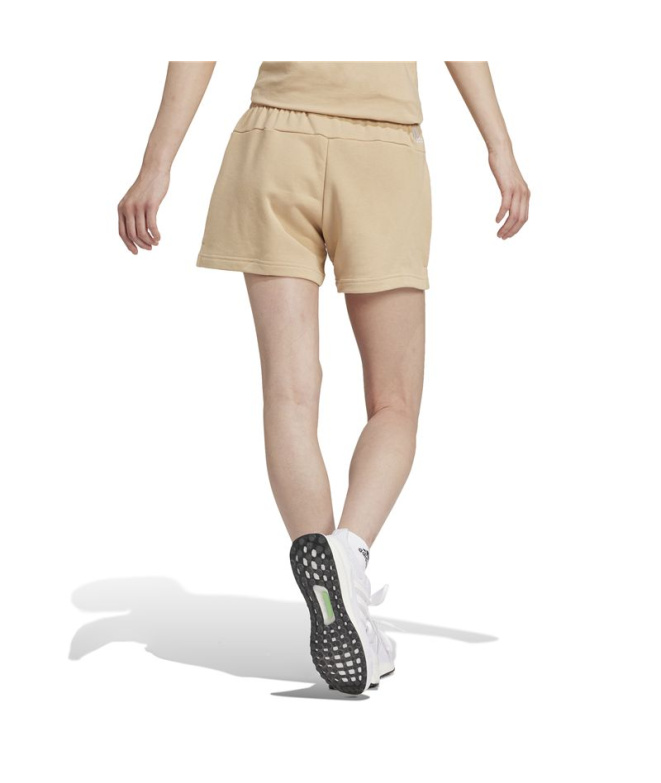 Calça Mulher adidas Linear Ft Short bege
