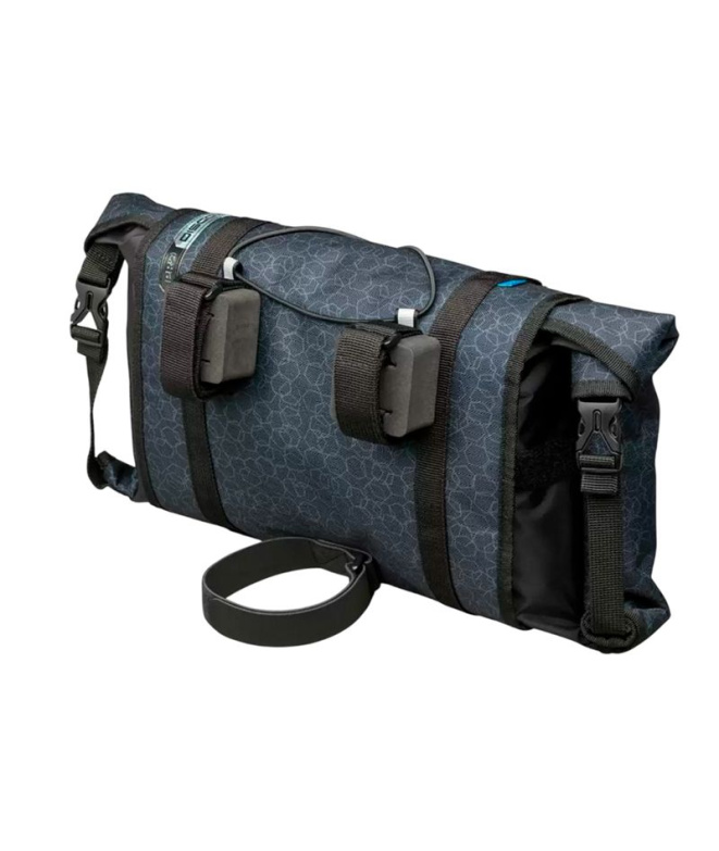 Bolsa Guidão Gravel PRO preta com estampa cinza...
