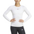 Camiseta Mulher adidas Tech Fit Ls Fitness branca.