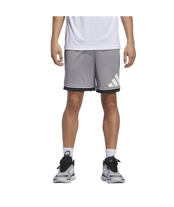 Calça Basquetebol Homem adidas Bos, cinza/preta.