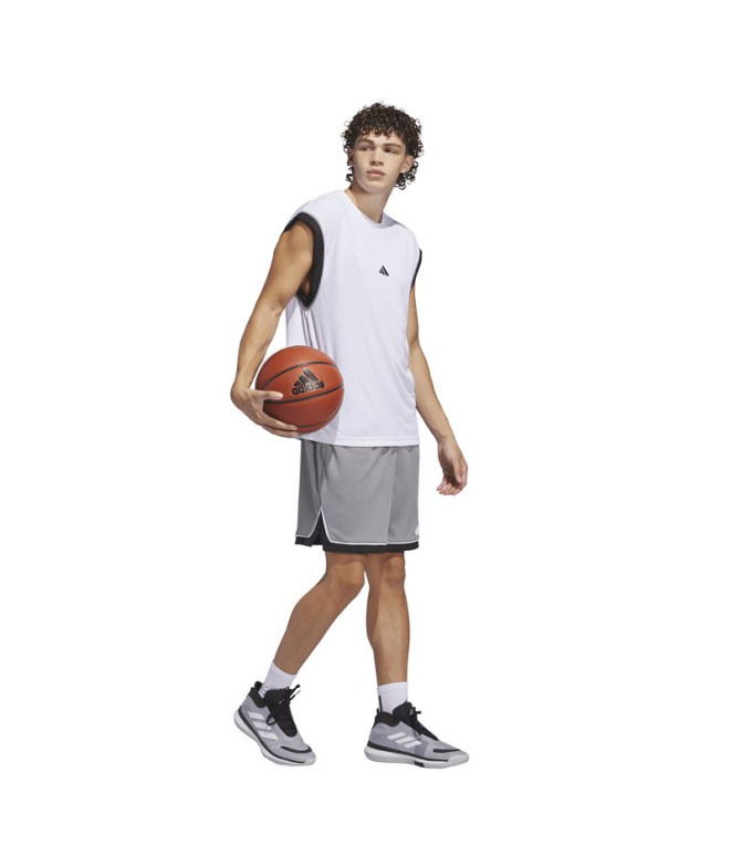 Calça Basquetebol Homem adidas Bos, cinza/preta.