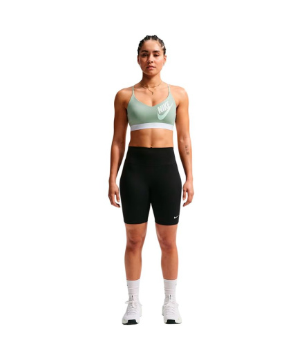 Sujetador Deportivo de Fitness Nike Indy Ls Logo Mujer Gris