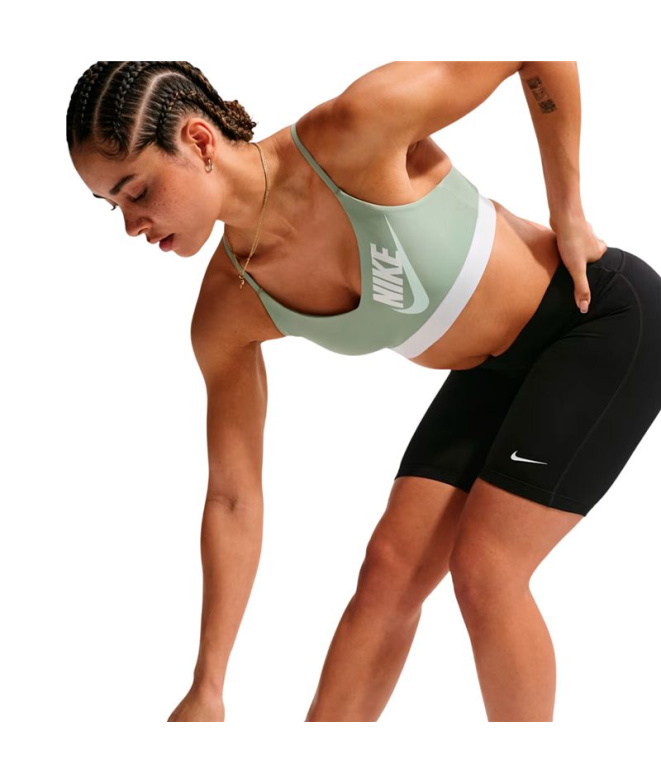 Sutiã esportivo Fitness Mulher Nike Ls Logo cinza