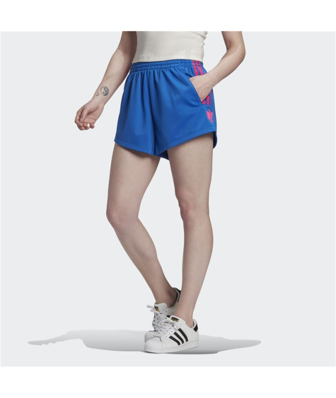 Pantalones adidas Adicolor 3D Trefoil azul Mujer