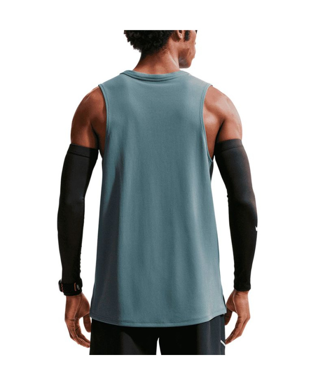 Camiseta regata Homem Nike DF Miler Running verde.
