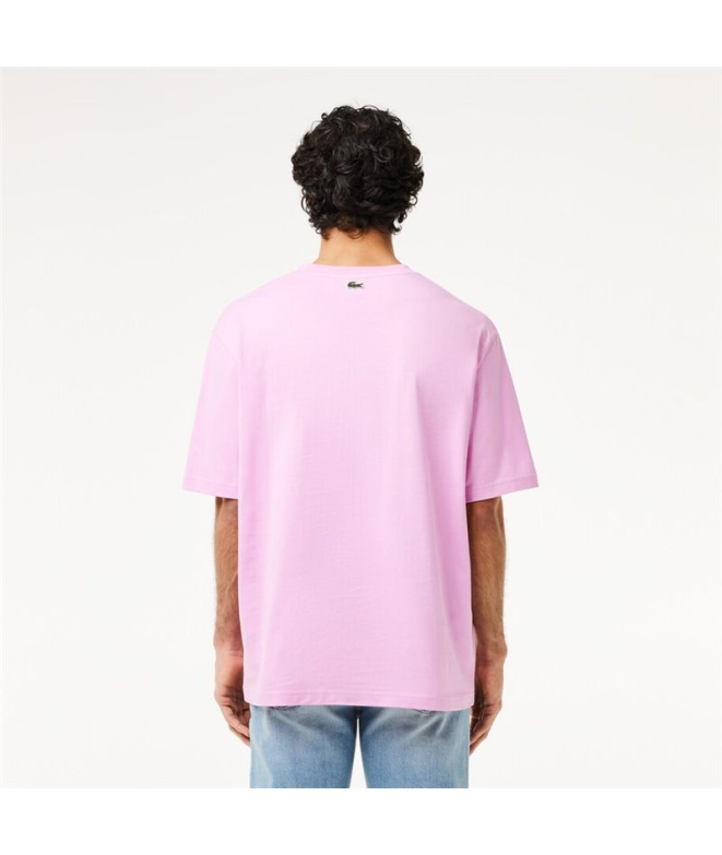 Camiseta Homem Lacoste Cols Roules rosa