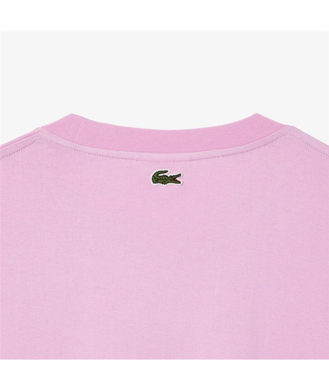 T-shirt Lacoste Cols Roules Homme rose