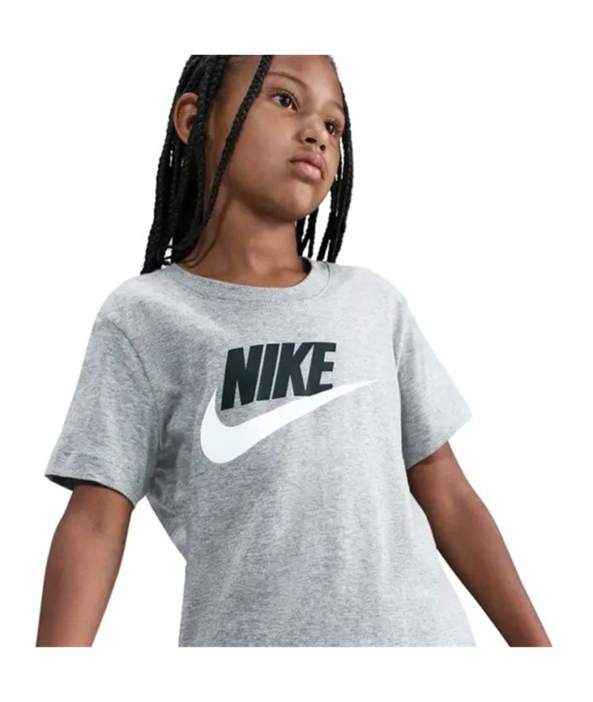Camiseta Infantil Nike NSW Tee Futura HBR, cinza