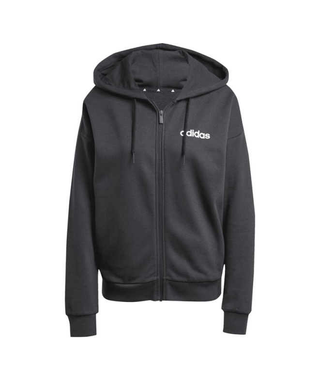 Casaco adidas Linear Ft Fz Hd Mulher Preta/Branca