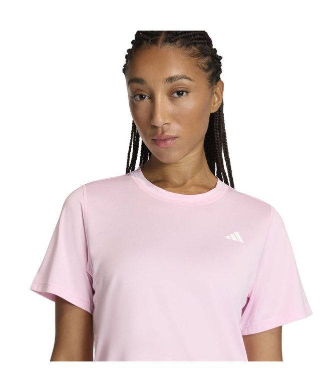 Camiseta Mulher adidas We Min Crew Fitness rosa.