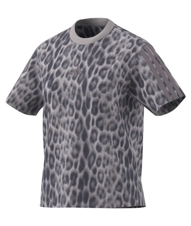 T-shirt Femme adidas AOP à 3 bandes Multco/Purhie