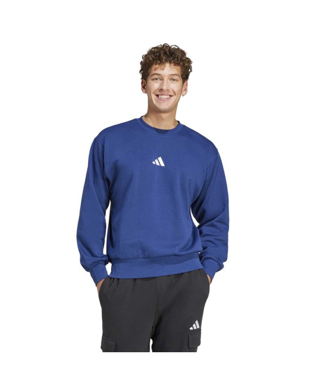 Sweat adidas Feelcozy SWT Homme bleu foncé/blanc
