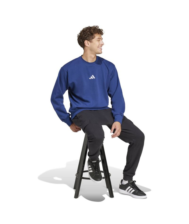 Sweat adidas Feelcozy SWT Homme bleu foncé/blanc