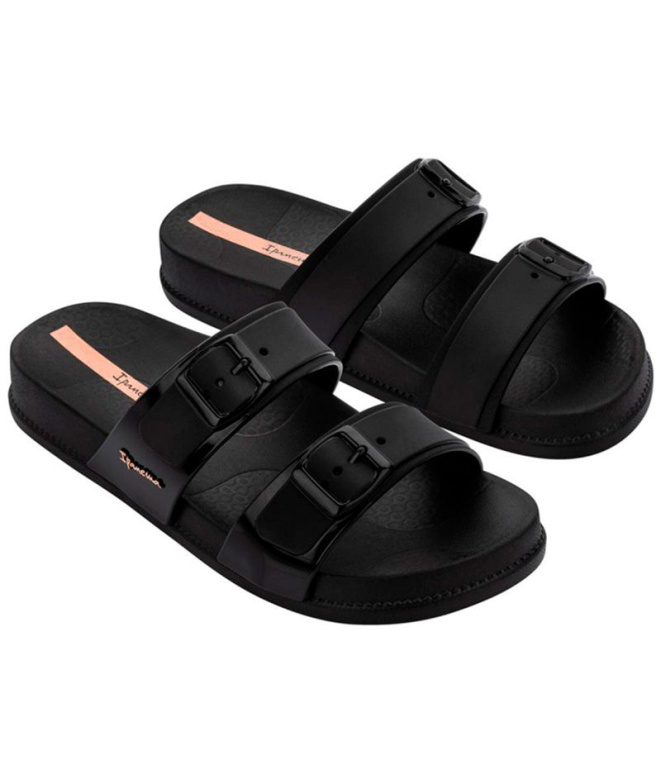 Tongs noires Femme Ipanema Leme Slide
