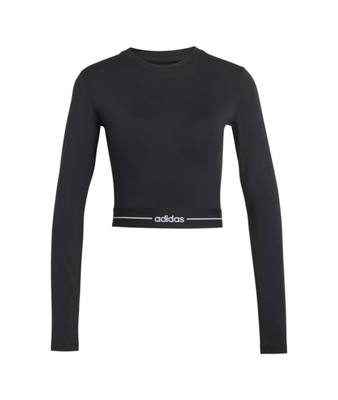 T-shirt Fitness Femme adidas Q1 Hyg LS noir