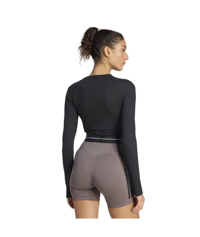 T-shirt Fitness Femme adidas Q1 Hyg LS noir