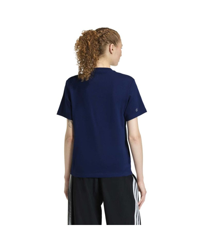 Camiseta Mulher adidas Mini Emb, azul escuro