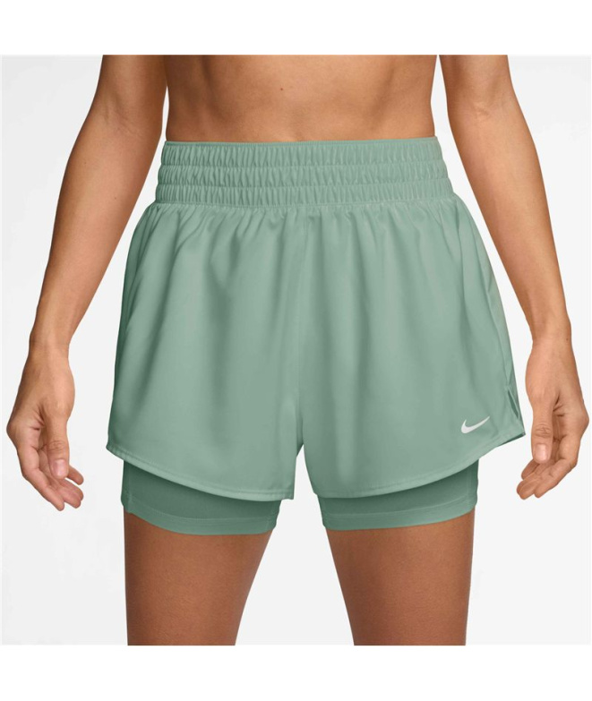 Calça Fitness Mulher Nike One DF HR 3 em 2, cinza.