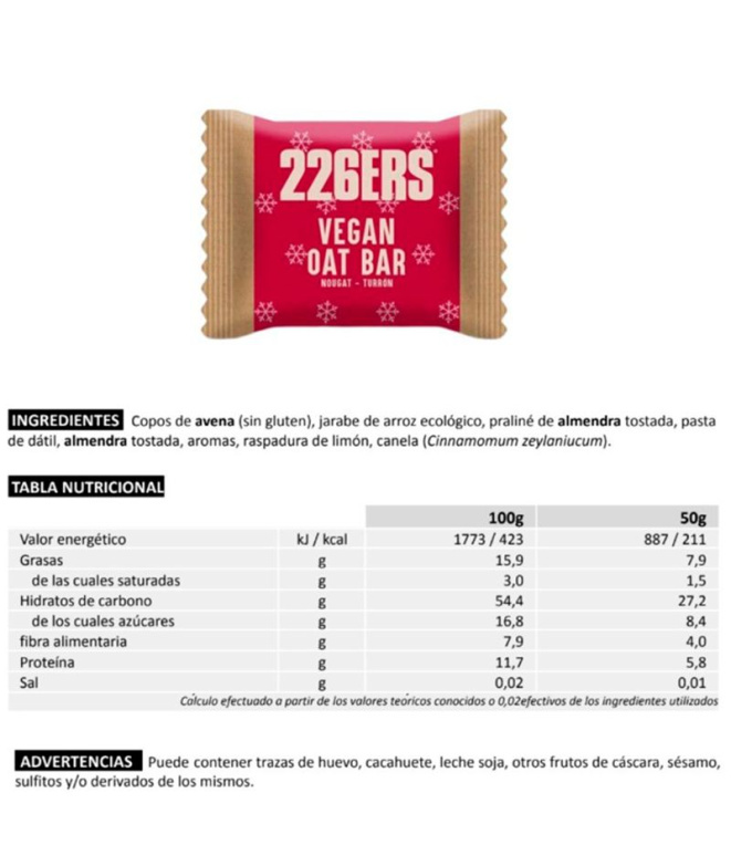 Barrinha de Aveia Vegana 226ERS 50g Nozes-Nougat