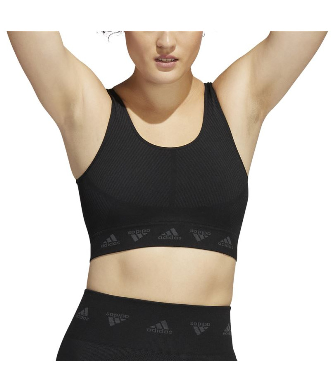 Soutien-gorge fitness adidas Aeroknit Femme noir