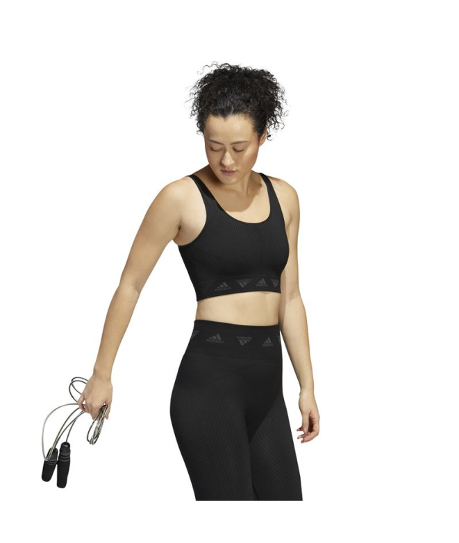 Soutien-gorge fitness adidas Aeroknit Femme noir