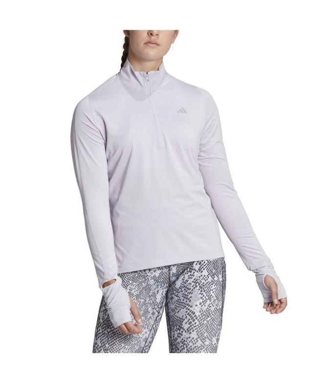 Camiseta de Running adidas Fast 1/2 Zip Lila Mujer