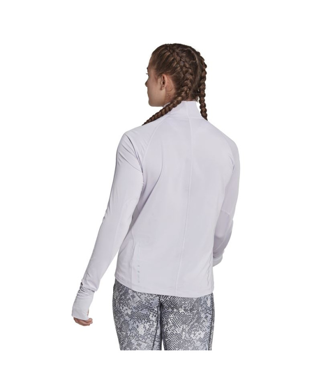 Camiseta de Running adidas Fast 1/2 Zip Lila Mujer
