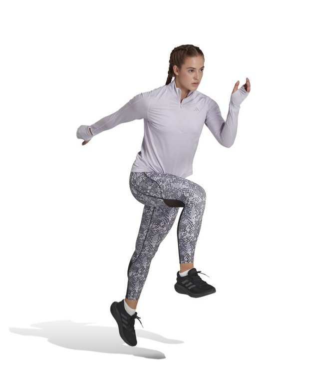 Camiseta de Running adidas Fast 1/2 Zip Lila Mujer