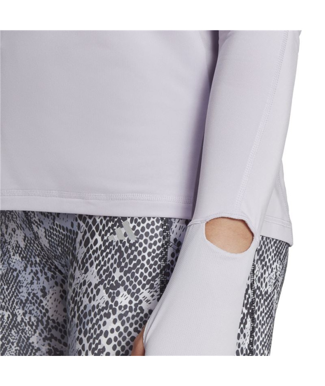 Camiseta de Running adidas Fast 1/2 Zip Lila Mujer