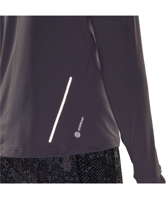 Camiseta de Running adidas Fast 1/2 Zip Lila Mujer