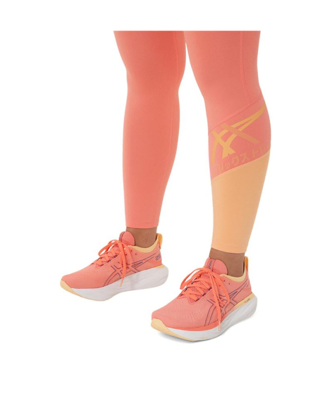 Collants Fitness ASICS Tiger 7/8 roses Femme