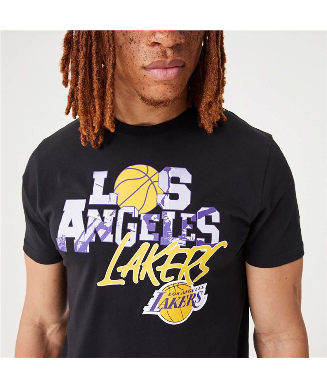 Camiseta preta Homem New Era NBA Infill Graphic...
