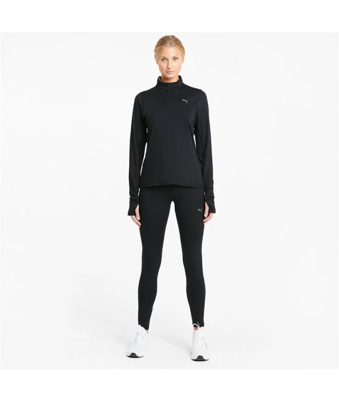 Camiseta Running Mulher Puma Favorite, preta.