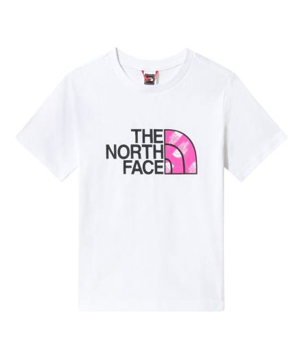 Camiseta The North Face Easy Girl branca e rosa