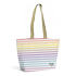 Bolso De Playa Secaneta 48X33X14 Estampado Digital Rayas Polo Rosa