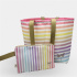 Bolso De Playa Secaneta 48X33X14 Estampado Digital Rayas Polo Rosa