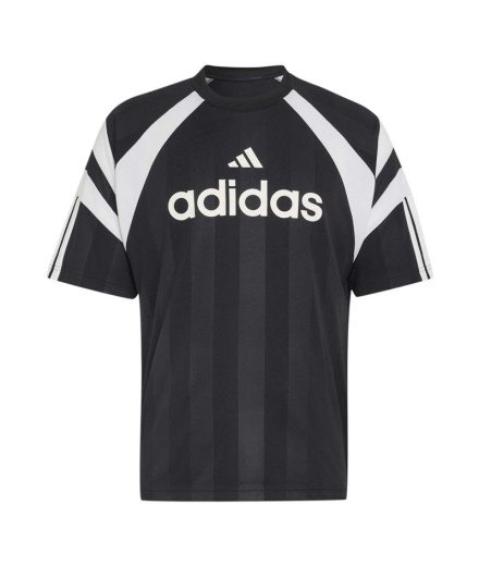 Camiseta masculina adidas Tiro, preta e branca.