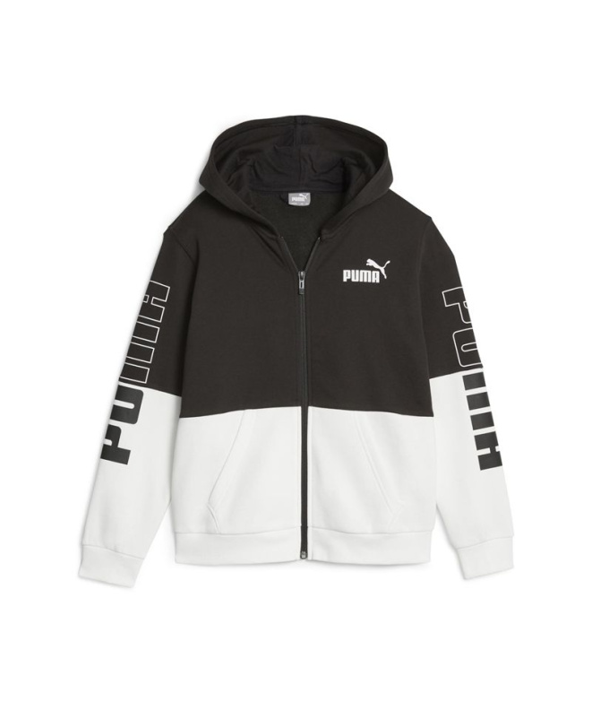 Veste Puma Power Colorblock Enfant noir et blanc